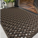 Color&Geometry Door Mat Outside Entrance with Drainage, 24"X36" Brown | Rubber Heavy Duty Dirt Trapper Waterproof Outdoor Welcome Mat, All Weather for Front Back Door Patio Entryway Entry