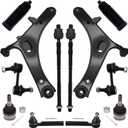 AUQDD 12Pcs Front End Suspension Kit Fit For 2012-2016 Subaru Impreza w/2.0L, 2 Lower Control Arm 2 Ball Joint 2 Sway Bar Link 4 Outer Inner Tie Rod End (# 524-789 524-790 K750049 EV801185 ES3712)