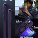 Magnetic for iPhone 16 Pro Case,Upgraded [Full Camera Protection][Compatible with Magsafe][Mil-Grade Drop Protection] Shockproof Slim Translucent Matte Phone Case for iPhone 16 Pro,Deep Purple