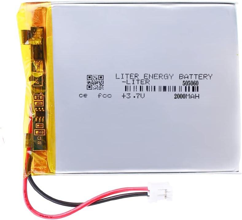 3.7V 505060 2000mAh Lithium Polymer ion Battery Rechargeable Polymer Battery Pack with JST 2.0mm Connector