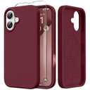 GONEZ Magnetic for iPhone 17 Case, [Compatible with MagSafe] Anti-Scratch Microfiber Lining & Screen Protector, Silicone Camera Control, Shockproof Slim Phone Cover 6.3 inch, Maroon, Beige