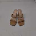 Coutgo Womens Square Open Toe Heeled Sandals Two Strap High Heel Backless Dress Slip On Mules Size 9:5