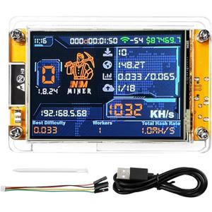 Bitcoin Miner NMMiner ESP-WROOM-32 ESP32 Development Board 2.8 inch Smart Display Lucky Miner Hashrate Module 1030KH/s Crypto Solo Lottery Miner