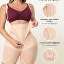 SHAPELLX Fajas Colombianas Shapewear for Women Tummy Control Plus Size Butt Lifting Bodysuit Post Partum Body Shaper (Beige, S)