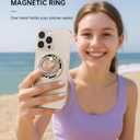 LISEVO Phone Ring Holder Compatible with MagSafe - Magnetic Cell Phone Grip Magnet Removable Finger Ring Grip Stand Cute Girly Kawaii Black Gold Design for iPhone 17 Pro Max 16 15 14 13 12 Series