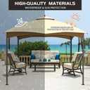 KILAKILA 10x12 Replacement Canopy Top for Patio Gazebo, Waterproof & UV Protection Tent Cover, Fits Outdoor,Garden and Backyard (Off-White+Khaki)
