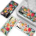 Hungo Compatible for Samsung Galaxy S23+ Plus Case, Thin Slim Cute Girly Skin Cases Protector with Airbag Bumper for Women Girls (Clear Blooming Wild Flowers)
