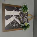 Last Name All Year Round Front Door Wreath with 26 Initial Letter Welcome Sign All Seasons Eucalyptus Garland and Bow Farmhouse, Porch, for Spring Summer Fall All Seasons Holiday Halloween Christmas
