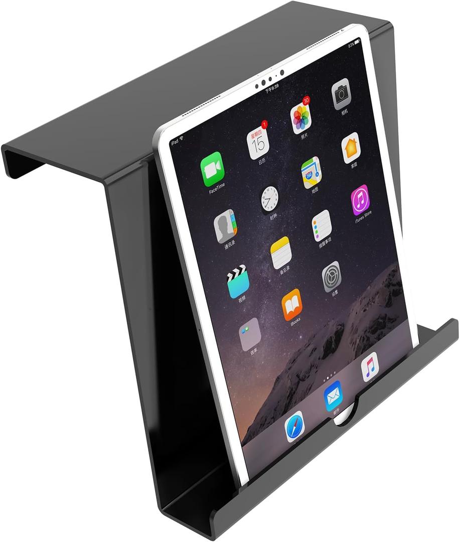 Treadmill Tablet Holder, Exercise Bike Reading Stand, Acrylic Book Holder, Black Acrylic Stand for Tablet, Magazines and Books8.5 x 9.5 x 2.8 Inches