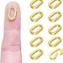 OHINGLT 10Pcs Carabiner Clip Pendant Clasps  18K Gold Necklace Clasp and Closures, Bracelet Charm Connector for Women (S (0.550.320.08in))