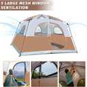 UNP Tents 6 Person Waterproof Windproof Easy Setup,Double Layer Family Camping Tent with 1 Mesh Door & 5 Large Mesh Windows -10'X9'X78in(H)
