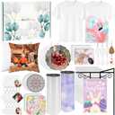 Menkxi 42 Pcs Sublimation Products Set Include Blanks 20 oz Tumblers Wind Spinners T Shirts Keychain Earring Pillow Cover Mouse Pad Coaster Garden Flag Gift Box for DIY Transfer Heat Press Printing