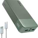 NOBIS Portable Charger, 20000mAh Power Bank, 45W Power Bank Fast Charging, Battery Pack with C to C Cable, Battery Bank with Digital Display for iPhone Android Laptop (Green)