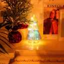 Tower Glass Christmas Tree - Colorful Tabletop Holiday Decoration, 7.5 in Colorful Tree for Home and Christmas Decor