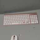 Wireless Keyboard and Mouse Combo, GALENMORO Ergonomic Compact Slim Portable Silent USB Quiet Thin for Windows Computer Desktop PC Laptop - Pink