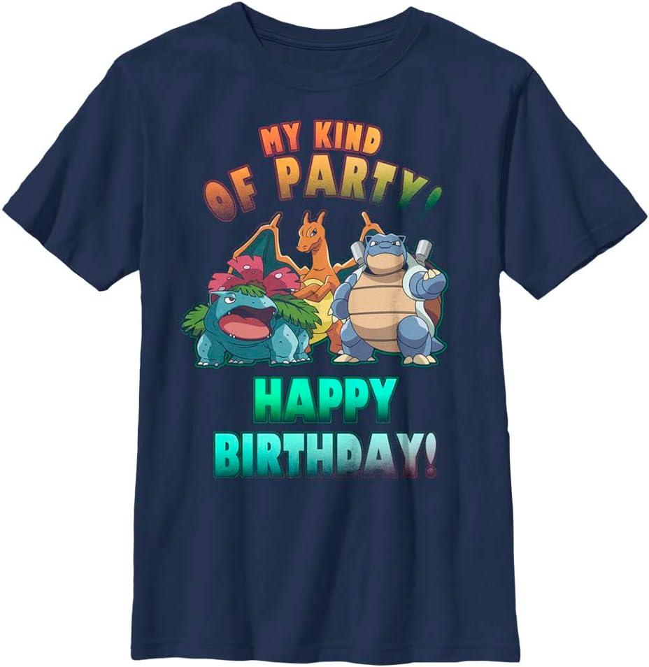 Pokemon Boys Birthday Party Short Sleeve Tee Shirt, Navy Blue, Small Pokemon Boys Birthday Party Short Sleeve Tee Shirt, Navy Blue, Small