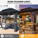 TWINKVILLA Solar Chandelier Outdoor, 3-Light 14" Rustic Farmhouse Waterproof Dimmable Hanging Pendant Lights for Gazebo, Pergola, Canopy, Porch, Patio Decor