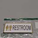 Premium WHITE & GOLDEN Finish Acrylic RESTROOM DOOR Sign 10 X 3 INCH Easy to Mount 3M Self-Adhesive Tape Signage for Hotel Office Corporate Business Resort Society