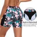 RELLECIGA Womens 5 Inch Swim Short Mesh High Waisted Tummy Control Swim Board Short with Liner Swimsuit Bottoms (L)