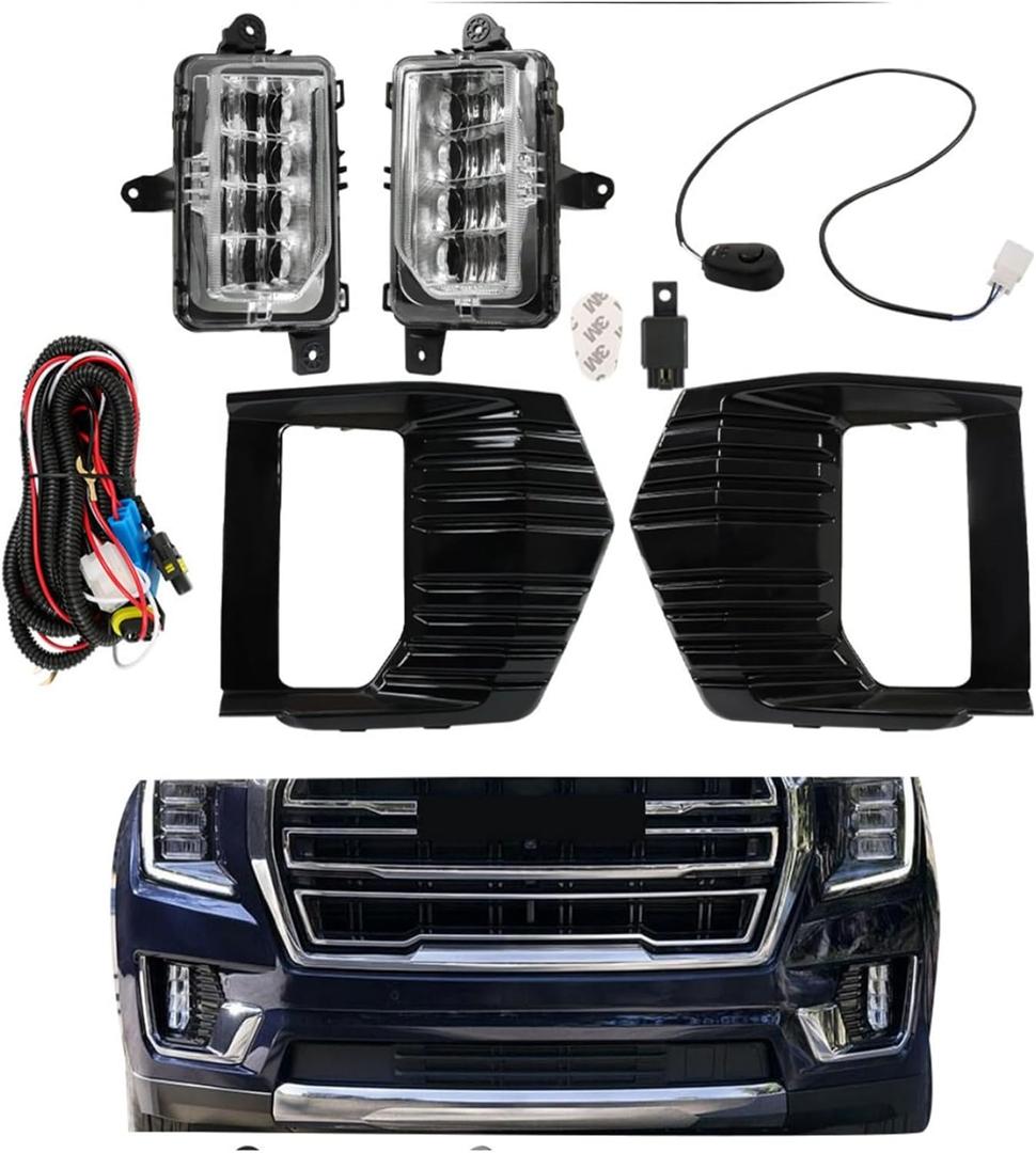 LABLT Pair of Fog Lights Assembly Replacement for Yukon/Yukon XL 2021-2023 Driver Left and Passenger Right Side Fog Lamps Replacement for GM1038263 GM1039263