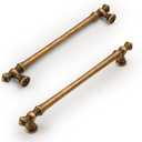 Amerdeco 6 Pack Antique Brass Cabinet Pulls 9 Inch(228mm) Hole Center Cabinet Hardware Kitchen Cabinet Handles for Bathroom Drawer Pulls Dresser Pulls ZH0014