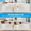 Reinforced 42" Tall X 120" Extra Wide Retractable Baby Gate Extra Long Baby Gates for Large Openings Prevent Kids and Pets from Jumping Over Retractable Pet Gate Reinforced Puppy Gates for Dogs, White