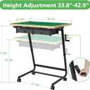 CODACE Puzzle Table with Drawers - 1500 Pieces Jigsaw Puzzles Table for Adults, Hand-Cranked Height-Adjustable Puzzle Tables with Leg, Tilting Puzzle Board with 6 Tray and Cover, Present for Puzzlers