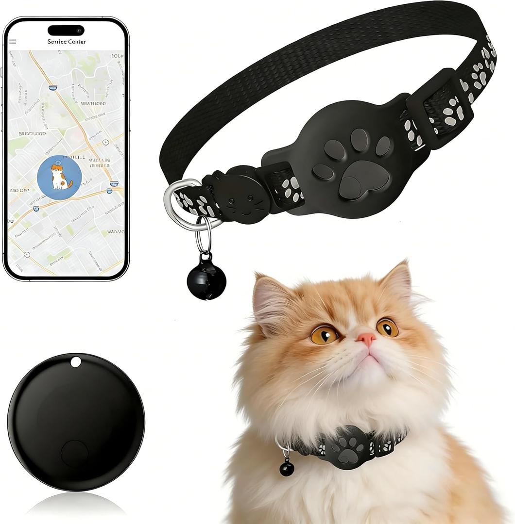GPS Collar for Cats，Pet Tracker (Android Only) Smart tag,Waterproof Compatible with Google Find My,No Monthly Fee,Advanced Tracking Solution Smart Collar for Pet Safety Ideal Small-Large Cats