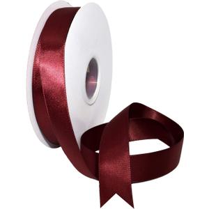 Morex Ribbon Double Face Satin Ribbon 7/8" X 50 YD Burgundy Ribbon for Gift Wrapping, Birthday Gift Cards, Satin Dress for Women, Silk Ribbons for Crafts, Wedding Gifts for Couple
