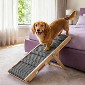 Dog Ramp for Small Dogs for Couch & Bed, Dachshund Joint Care Ramp,Foldable, Anti-Slip, Portable, Height Adjustable, Supports Up to 35 lbs