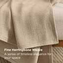 Bedsure GentleSoft 100% Cotton Blanket Twin XL Size for Bed - Cooling Breathable and Lightweight, Soft Cozy Textured Herringbone Woven Summer Blanket for College Dorm, Khaki, 66x90 inches