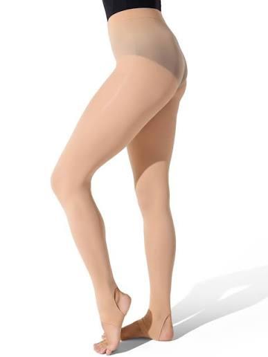 Capezio Girls' Ultra Soft Self Knit Waistband Tight,Java, One Size (8-12Y)