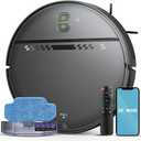 Robot Vacuum and Mop Combo, 2-in-1 Robot Vacuum Cleaner, Perfect for Pet Hair, Hard Floor and Carpet, Anti-Bump, Anti-Fall, App, Voice and Remote Control (Black)