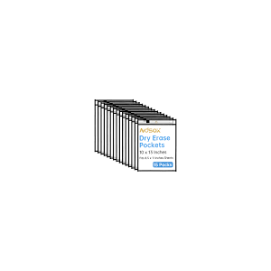 Ndsox 14 Packs Oversized Dry Erase Pockets Reusable Plastic Sleeves Clear Job Ticket Holders Heavy Duty Transparent Hanging Sheet Protectors for Teacher Classroom School Office Work Warehouse, Black