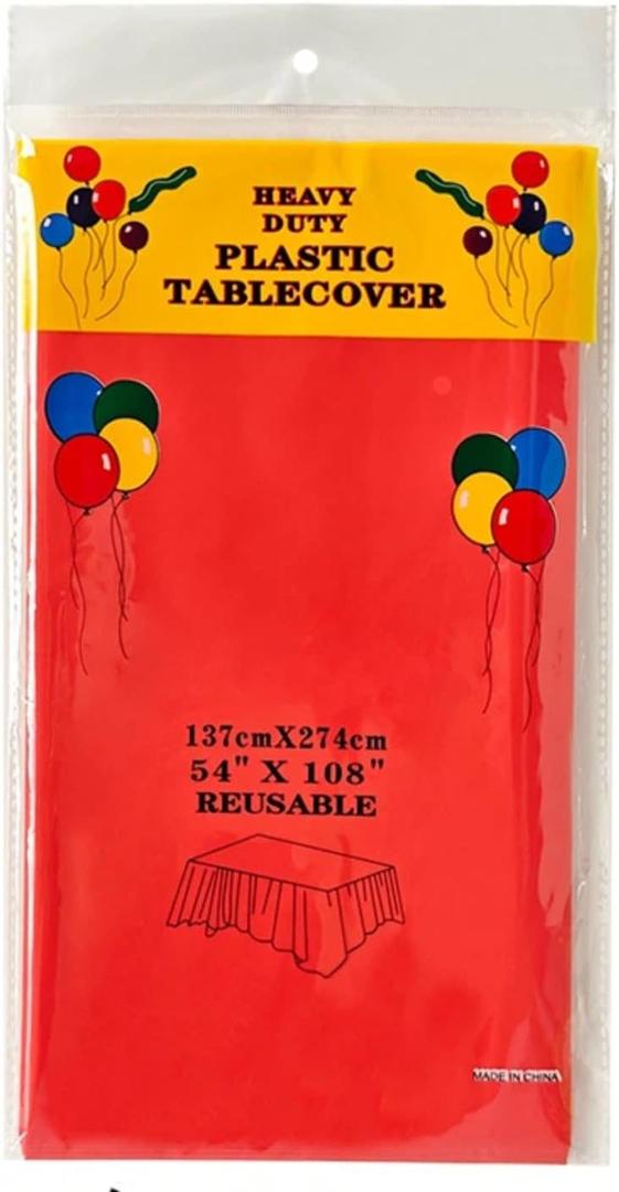 Disposable PE Waterproof and Oil Resistant Tea Table Rectangular Household Japanese Tablecloth Solid Color Dining Table Cloth (55.1" x 55.1" (Rectangular), 137cmx274cm Red)
