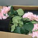 Auihiay 2 Potted Pink Hydrangea Artificial Flowers, Faux Hydrangea Outdoor