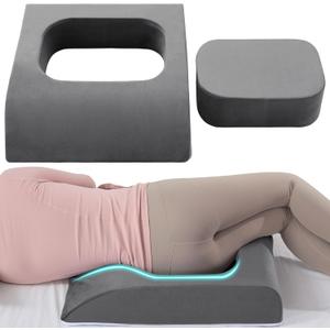 HOMBYS Refillable BBL Pillow After Surgery for Sleeping,High Density Foam Butt Pillow,Brazilian Butt Lift Pillow Post Surgery Recovery for Sleeping,BBL Chair with Hole,Multipurpose Floor Cushion,25x21