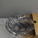 Rice rat Fruit Stand Vegetables Basket Counter Top Fruit Basket Bowl Storage for Kitchen Home Metal Cast Iron (2 TierBlack)