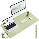 YSAGi Non-Slip Leather Desk Pad L Size, Waterproof Laptop Computer Desk Keyboard Mat, Table Protector Blotter Mat, Large Mouse Pad for Office/Work/Home/Decor(Matcha Green, 35.4" x 17")