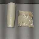 350 Pcs Ivory Dinnerware Sets, 9" Party Plates, 7" Cream Dessert Plate, 9oz Cups & Cutlery, 50 Guest Beige Scalloped Disposable Plates Set for Baby Bridal Shower, Wedding, Birthday