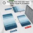 Arotive Bathroom Rugs Sets 2 Piece, Soft Absorbent Microfiber Bath Mats and U-Shaped Contour Toilet Rug, Non-Slip Machine Washable Dry Bath Mats for Bathroom, 30x20 and 24x20, Peacock Blue