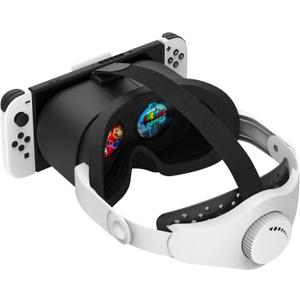 Upgraded VR Headset for Nintendo Switch, Switch OLED Model Virtual Reality Glasses with Adjustable HD Lenses and Head Strap, Labo VR Kit 3D Goggles Accessory