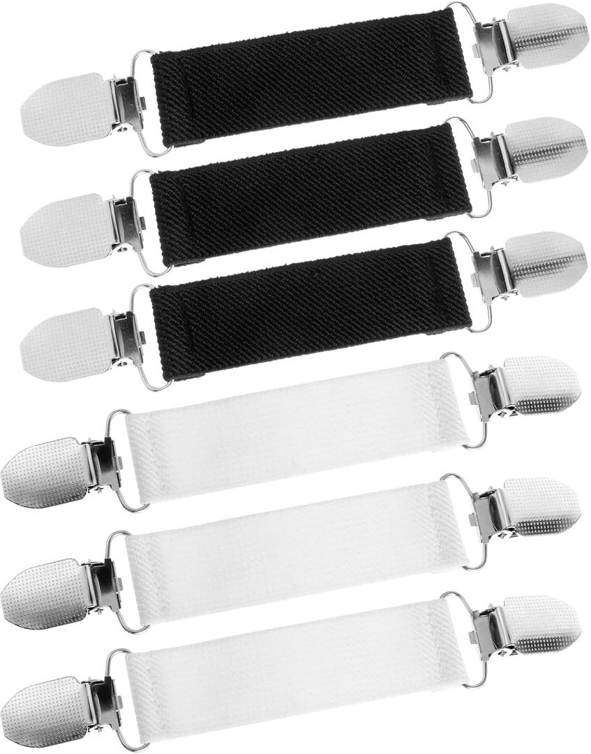 6pcs Cinch Clip Dress Clips Back Cinch for Men & Women Elastic Fit Dress Cinch Elastic Clips for Retro Short-sleeve Shirts Cardigan Collar Clip Brooches