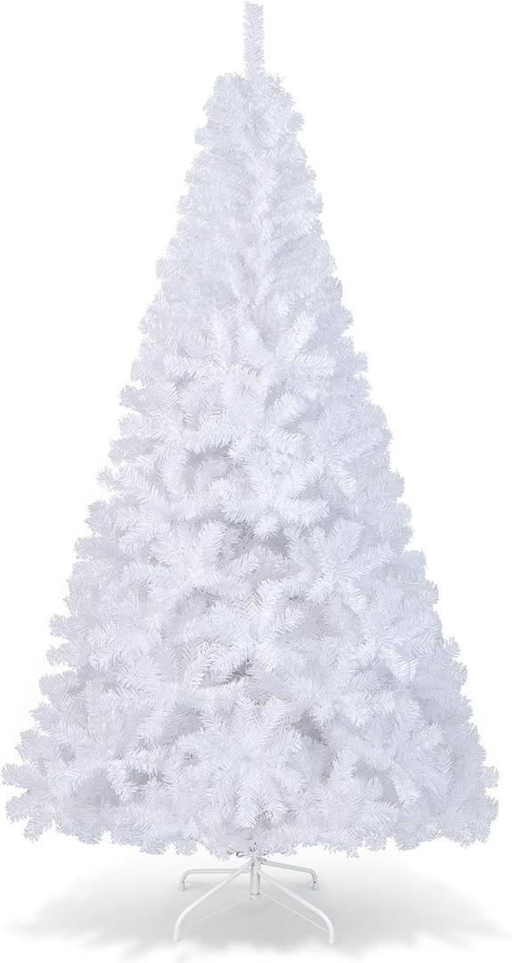 7Ft-Artificial-PVC-Christmas-Tree-W-Stand-Holiday-Season-Indoor-Outdoor-White