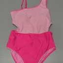 blibean Teen Girls Swimsuits One Piece Bathing Suit with Chest Pads Size 6-15 Years (Pink, XL)