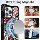 for iPhone 12 Pro Max Cheetah Print Cherry Case with Chain Strap [Compatible with MagSafe] Magnetic Clear Four Corners Shockproof Leopard Cherries Cover for Girls Women iPhone 12 Pro Max