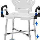 Shower Chair for Elderly and Disabled with Arms and Back, Shower Chair for Seniors Elderly Handicap Disabled Or Bariatric Adults Bench Seat for Inside Shower Stall and Bathroom Bath Tub with Arms