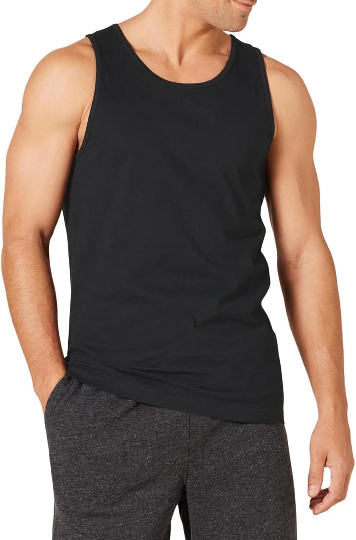 Essentials Slim-Fit Men's Tank - Casual Wear (Large, Black)