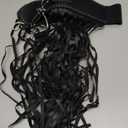 GORGECRAFT PU Leather Tassel Waist Belt Black Vintage Punk Wide Long Fringe Dress Belt Adjustable Women Jeans Skirt Boho Waistband Gothic Body Harness for Halloween Party Dance Cosplay Costume