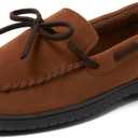 Dearfoams Men's Microsuede Loafers with Tie, M